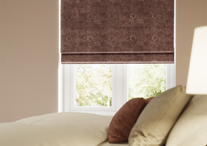William Morris At Home Marigold Velvet, Berry - Roman Blind - Image 5